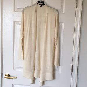NWOT J Crew Cream Asymmetrical Merino Wool Cardigan, Size Medium